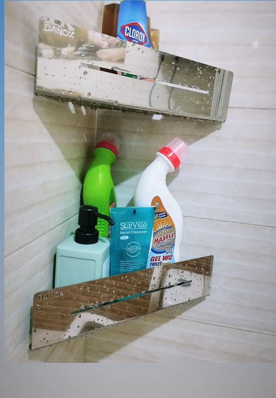 VidaXL Estante De Ducha Acero Inoxidable Cepillado 304 30x10x6 Cm